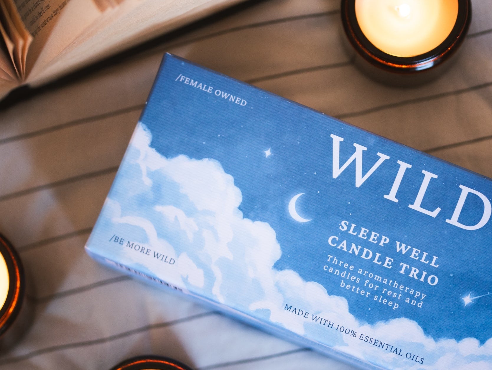 sleep aid candle gift set by wildrace