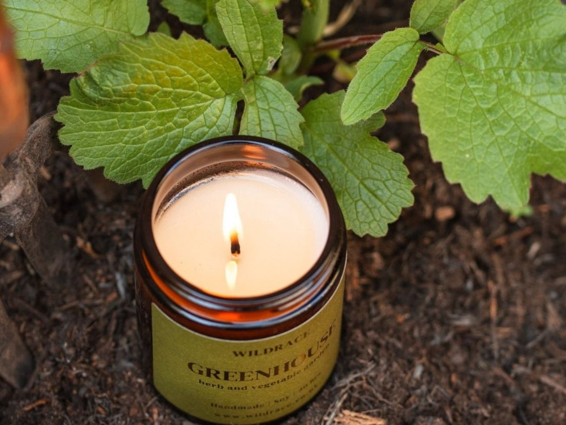 Greenhouse garden candle