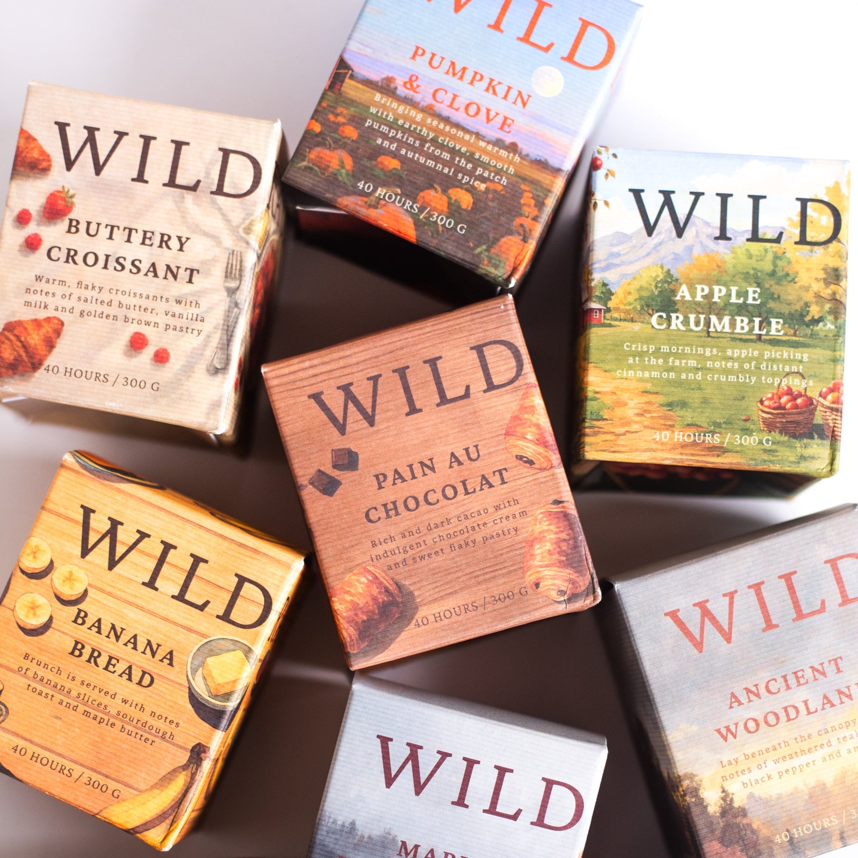 autumn candles handmade in UK by Wildrace