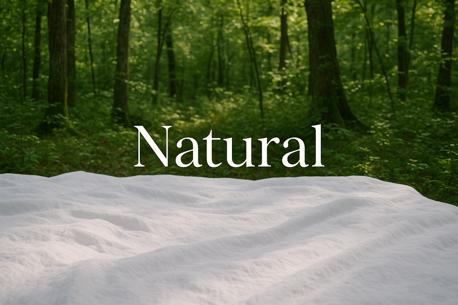 Trees in a forest with white blanket