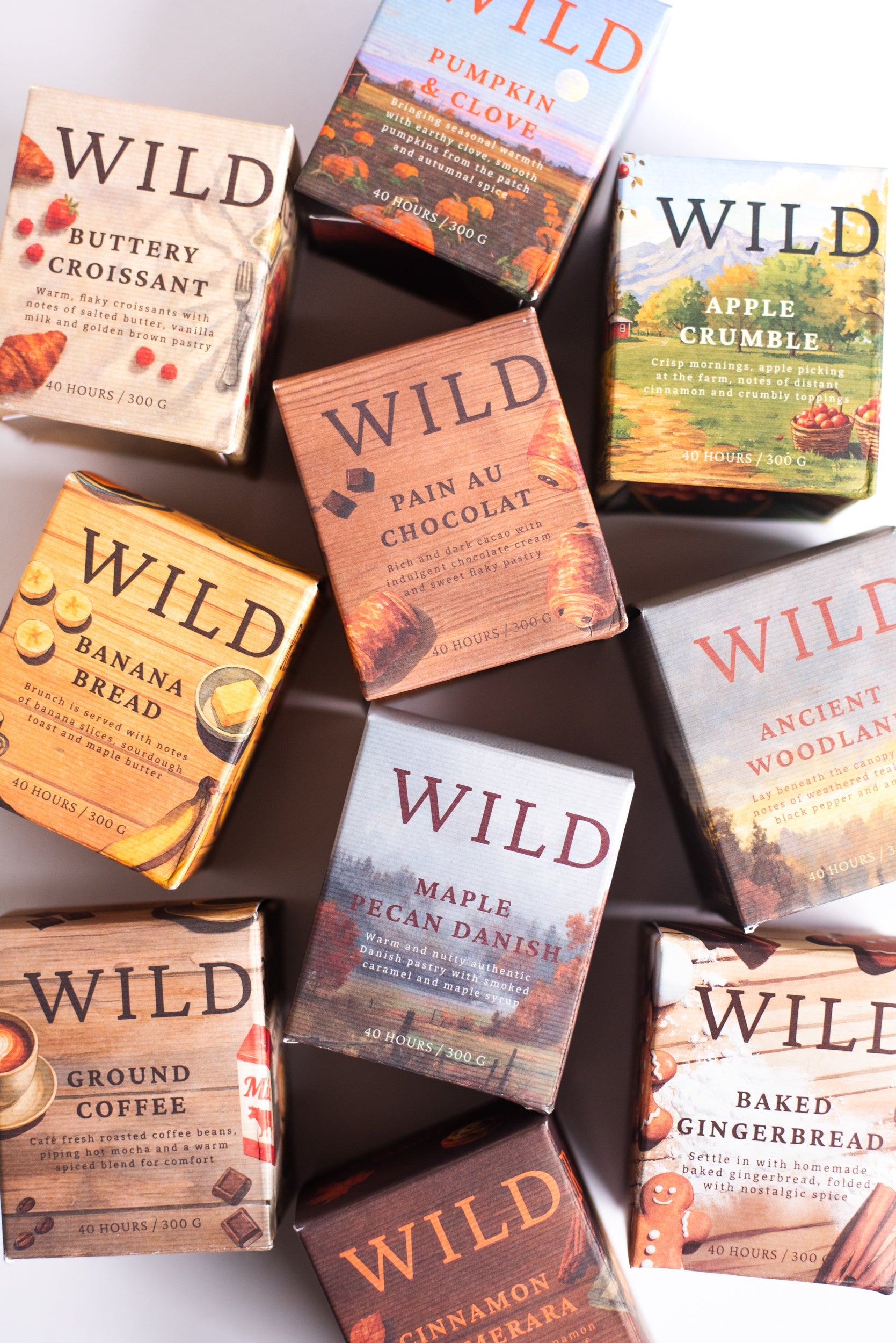 autumn candles handmade in UK by Wildrace