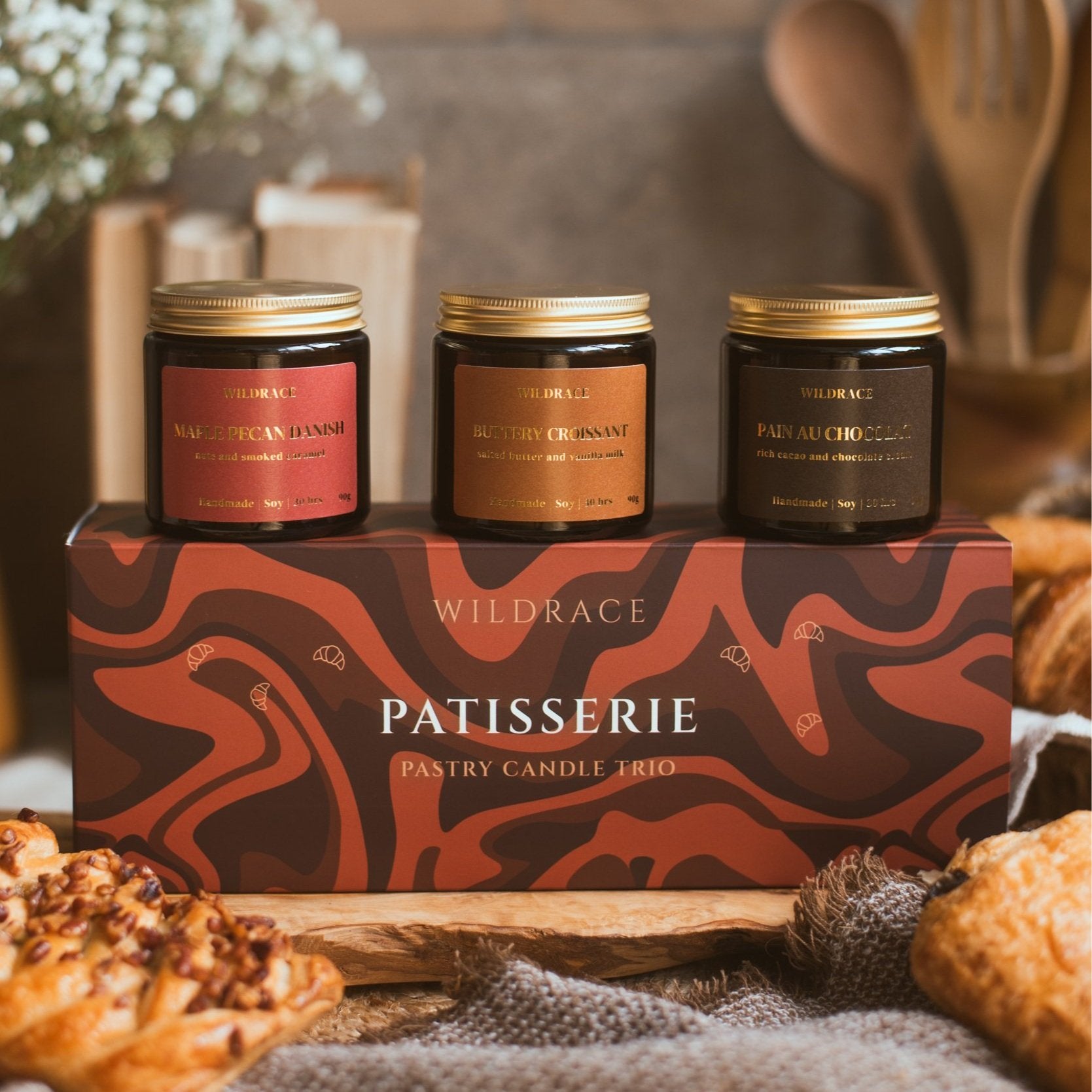 Patisserie Bakery Croissant Candle Gift Set