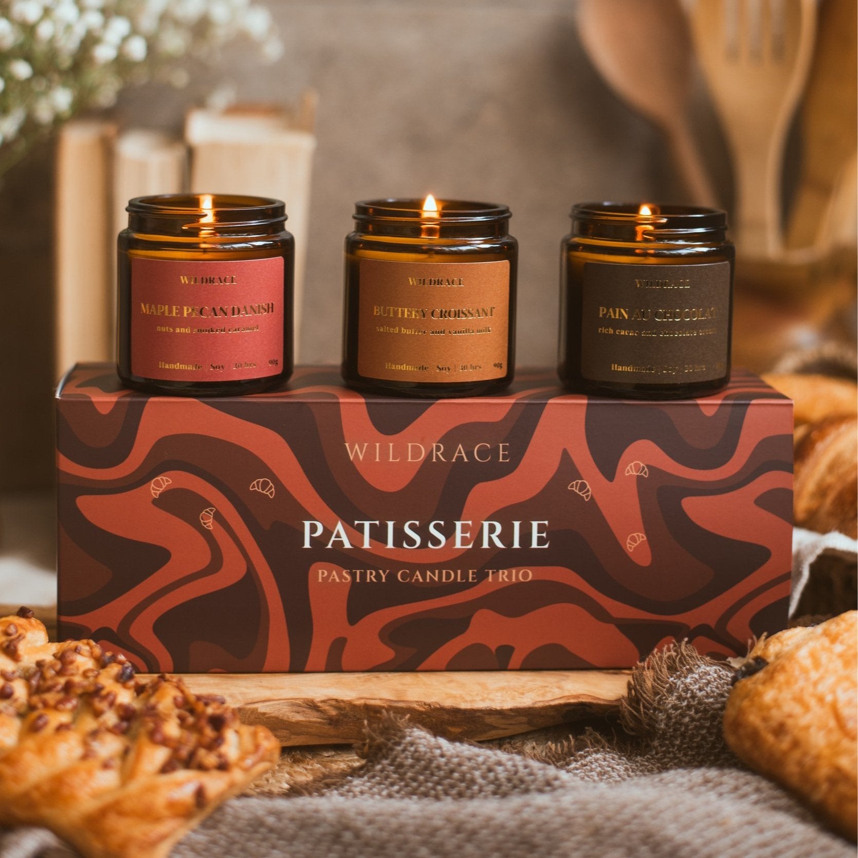 Patisserie Bakery Croissant Candle Gift Set