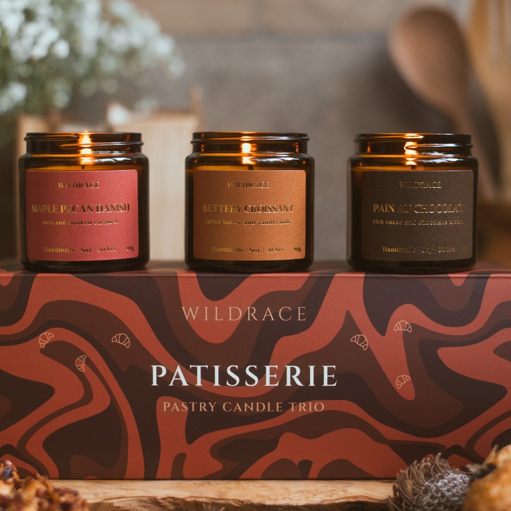 Patisserie Bakery Croissant Candle Gift Set